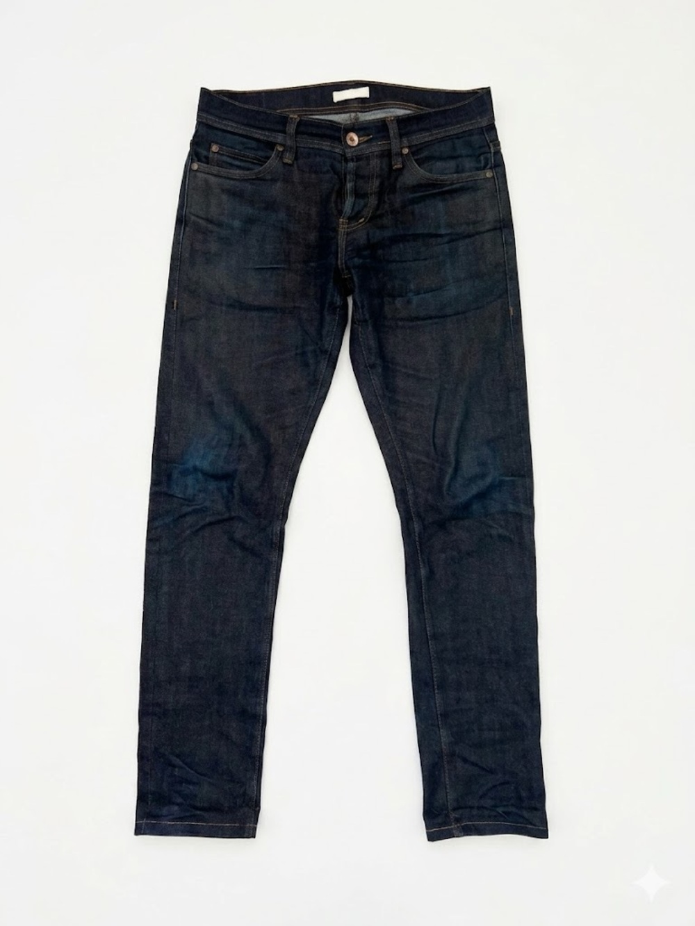Men’s Raw Selvedge Indigo Denim Jeans - Size 31 - Slim Tapered - Natural Fades